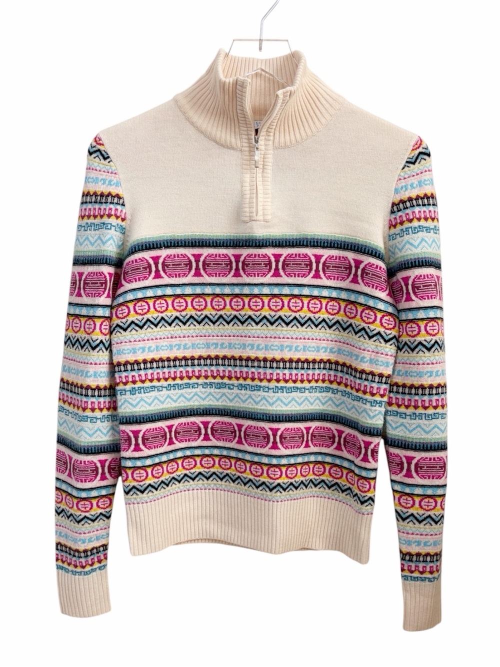 Escada Sport | Fair Isle Colorful Stripe Wool Apres Ski Sweater